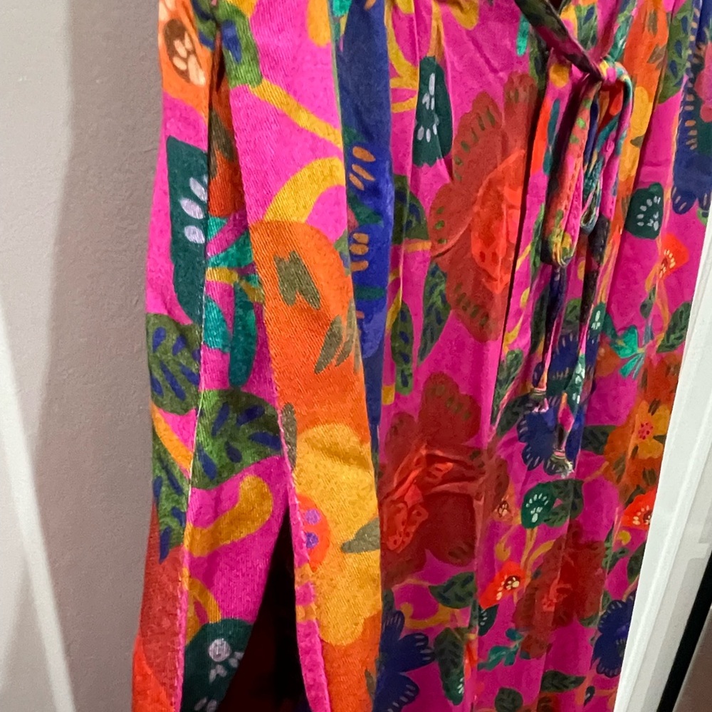 NWT Olivaceous Pink Red Blue Floral Wide-Leg Pants Sz S - Picture 6 of 9